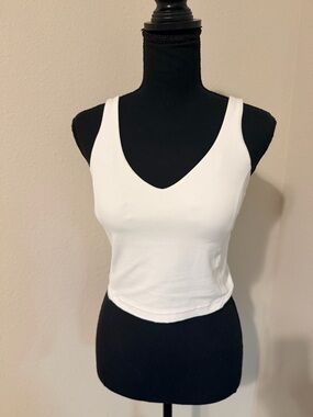 lululemon athletica White V-Neck Cropped Tank